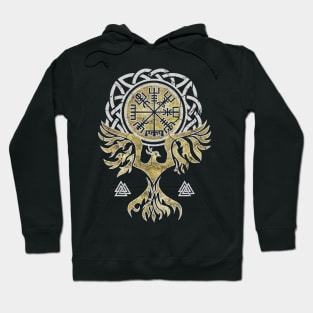 Vegvisir and Phoenix bird Hoodie